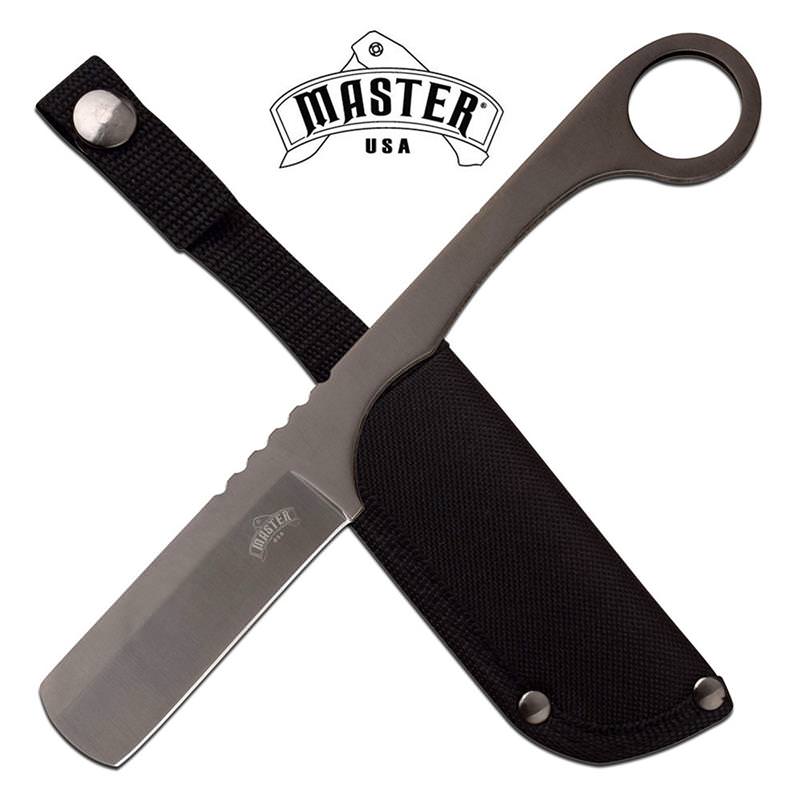 7.9" Overall Fixed Blade Gunmetal Full Tang Tactical Straight Razor - Tophatter's Army Products & Self Defense Collectible Weapons - Tophatter Daily Deals